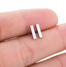 Load image into Gallery viewer, SMJEL Small Stainless Steel Geometric Minimal Earring Women Kid Jewelry pendientes Punk Black Earing Triangle Men Wholesale 2019