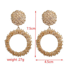Load image into Gallery viewer, Big Earrings Exaggerated Matte Stud Earrings For Women Metal Earing Gold Silver Color Black Yellow Red Earings Creative Jewelry