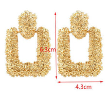 Load image into Gallery viewer, Big Earrings Exaggerated Matte Stud Earrings For Women Metal Earing Gold Silver Color Black Yellow Red Earings Creative Jewelry
