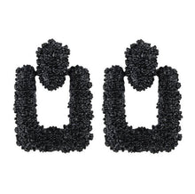 Load image into Gallery viewer, Big Earrings Exaggerated Matte Stud Earrings For Women Metal Earing Gold Silver Color Black Yellow Red Earings Creative Jewelry