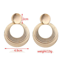 Load image into Gallery viewer, Big Earrings Exaggerated Matte Stud Earrings For Women Metal Earing Gold Silver Color Black Yellow Red Earings Creative Jewelry