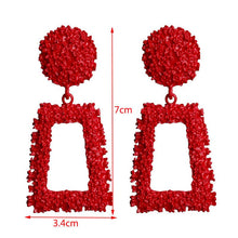 Load image into Gallery viewer, Big Earrings Exaggerated Matte Stud Earrings For Women Metal Earing Gold Silver Color Black Yellow Red Earings Creative Jewelry