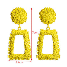 Load image into Gallery viewer, Big Earrings Exaggerated Matte Stud Earrings For Women Metal Earing Gold Silver Color Black Yellow Red Earings Creative Jewelry