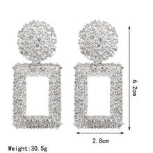 Load image into Gallery viewer, Big Earrings Exaggerated Matte Stud Earrings For Women Metal Earing Gold Silver Color Black Yellow Red Earings Creative Jewelry