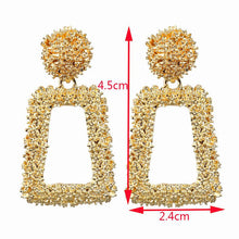 Load image into Gallery viewer, Big Earrings Exaggerated Matte Stud Earrings For Women Metal Earing Gold Silver Color Black Yellow Red Earings Creative Jewelry