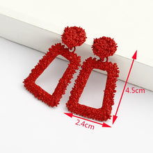 Load image into Gallery viewer, Big Earrings Exaggerated Matte Stud Earrings For Women Metal Earing Gold Silver Color Black Yellow Red Earings Creative Jewelry