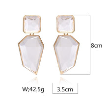 Load image into Gallery viewer, ZA New Fashion Earing Ohrringe Gold Color Resin Irregular Drop Earrings for Women Brincos Earring 2020 Wedding Jewelry Girl Gift