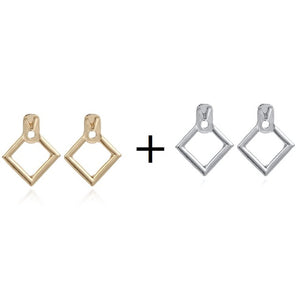 2020 Real Brincos Brinco Tassel Earrings Earing Personality Fashion Simple Geometric Hollow-out Lozenge Metal Temperament Joker