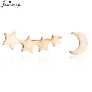 Jisensp Punk Waves Ear Climbers Earrings for Women Stud Earrings Ear Crawler Bohemian Cute Earing Piercing Earings pendientes