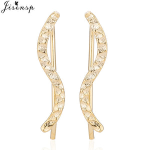 Jisensp Punk Waves Ear Climbers Earrings for Women Stud Earrings Ear Crawler Bohemian Cute Earing Piercing Earings pendientes