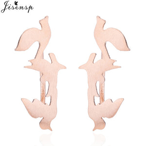 Jisensp Punk Waves Ear Climbers Earrings for Women Stud Earrings Ear Crawler Bohemian Cute Earing Piercing Earings pendientes