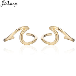Jisensp Punk Waves Ear Climbers Earrings for Women Stud Earrings Ear Crawler Bohemian Cute Earing Piercing Earings pendientes