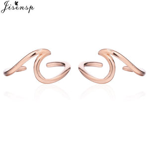 Jisensp Punk Waves Ear Climbers Earrings for Women Stud Earrings Ear Crawler Bohemian Cute Earing Piercing Earings pendientes