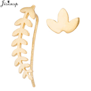 Jisensp Punk Waves Ear Climbers Earrings for Women Stud Earrings Ear Crawler Bohemian Cute Earing Piercing Earings pendientes