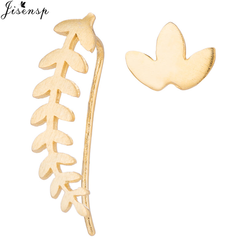 Jisensp Punk Waves Ear Climbers Earrings for Women Stud Earrings Ear Crawler Bohemian Cute Earing Piercing Earings pendientes