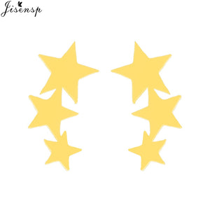 Jisensp Punk Waves Ear Climbers Earrings for Women Stud Earrings Ear Crawler Bohemian Cute Earing Piercing Earings pendientes