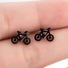 Load image into Gallery viewer, SMJEL Small Stainless Steel Geometric Minimal Earring Women Kid Jewelry pendientes Punk Black Earing Triangle Men Wholesale 2019
