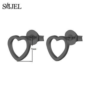 SMJEL Small Stainless Steel Geometric Minimal Earring Women Kid Jewelry pendientes Punk Black Earing Triangle Men Wholesale 2019