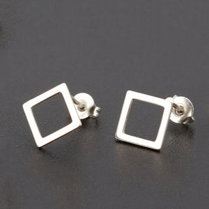 SMJEL Small Stainless Steel Geometric Minimal Earring Women Kid Jewelry pendientes Punk Black Earing Triangle Men Wholesale 2019
