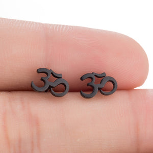 SMJEL Small Stainless Steel Geometric Minimal Earring Women Kid Jewelry pendientes Punk Black Earing Triangle Men Wholesale 2019