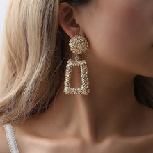 Load image into Gallery viewer, Big Earrings Exaggerated Matte Stud Earrings For Women Metal Earing Gold Silver Color Black Yellow Red Earings Creative Jewelry
