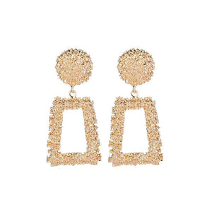 Big Earrings Exaggerated Matte Stud Earrings For Women Metal Earing Gold Silver Color Black Yellow Red Earings Creative Jewelry