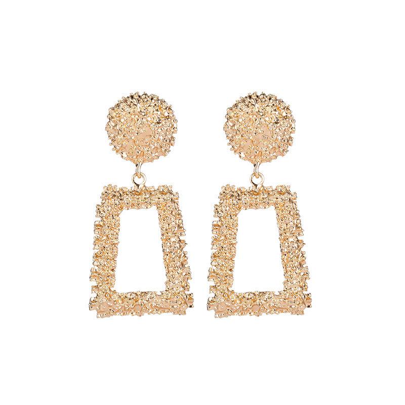 Big Earrings Exaggerated Matte Stud Earrings For Women Metal Earing Gold Silver Color Black Yellow Red Earings Creative Jewelry