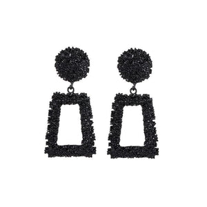 Big Earrings Exaggerated Matte Stud Earrings For Women Metal Earing Gold Silver Color Black Yellow Red Earings Creative Jewelry