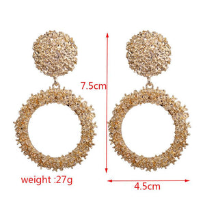 Big Earrings Exaggerated Matte Stud Earrings For Women Metal Earing Gold Silver Color Black Yellow Red Earings Creative Jewelry