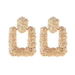 Big Earrings Exaggerated Matte Stud Earrings For Women Metal Earing Gold Silver Color Black Yellow Red Earings Creative Jewelry