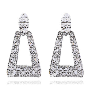 Big Earrings Exaggerated Matte Stud Earrings For Women Metal Earing Gold Silver Color Black Yellow Red Earings Creative Jewelry