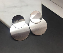 Load image into Gallery viewer, Big Earrings Exaggerated Matte Stud Earrings For Women Metal Earing Gold Silver Color Black Yellow Red Earings Creative Jewelry
