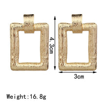 Load image into Gallery viewer, Big Earrings Exaggerated Matte Stud Earrings For Women Metal Earing Gold Silver Color Black Yellow Red Earings Creative Jewelry
