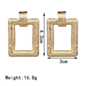 Big Earrings Exaggerated Matte Stud Earrings For Women Metal Earing Gold Silver Color Black Yellow Red Earings Creative Jewelry