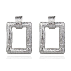Big Earrings Exaggerated Matte Stud Earrings For Women Metal Earing Gold Silver Color Black Yellow Red Earings Creative Jewelry