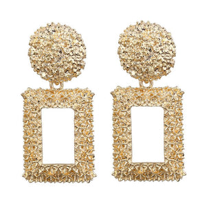 Big Earrings Exaggerated Matte Stud Earrings For Women Metal Earing Gold Silver Color Black Yellow Red Earings Creative Jewelry