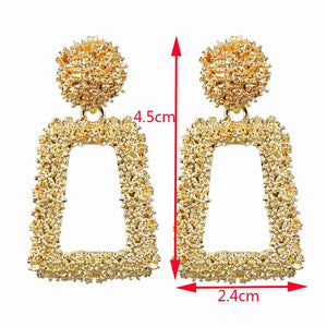 Big Earrings Exaggerated Matte Stud Earrings For Women Metal Earing Gold Silver Color Black Yellow Red Earings Creative Jewelry