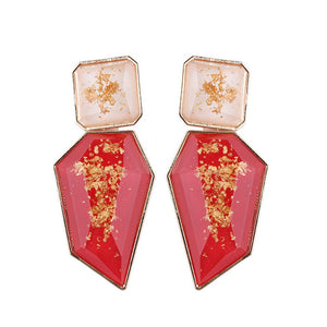 ZA New Fashion Earing Ohrringe Gold Color Resin Irregular Drop Earrings for Women Brincos Earring 2020 Wedding Jewelry Girl Gift
